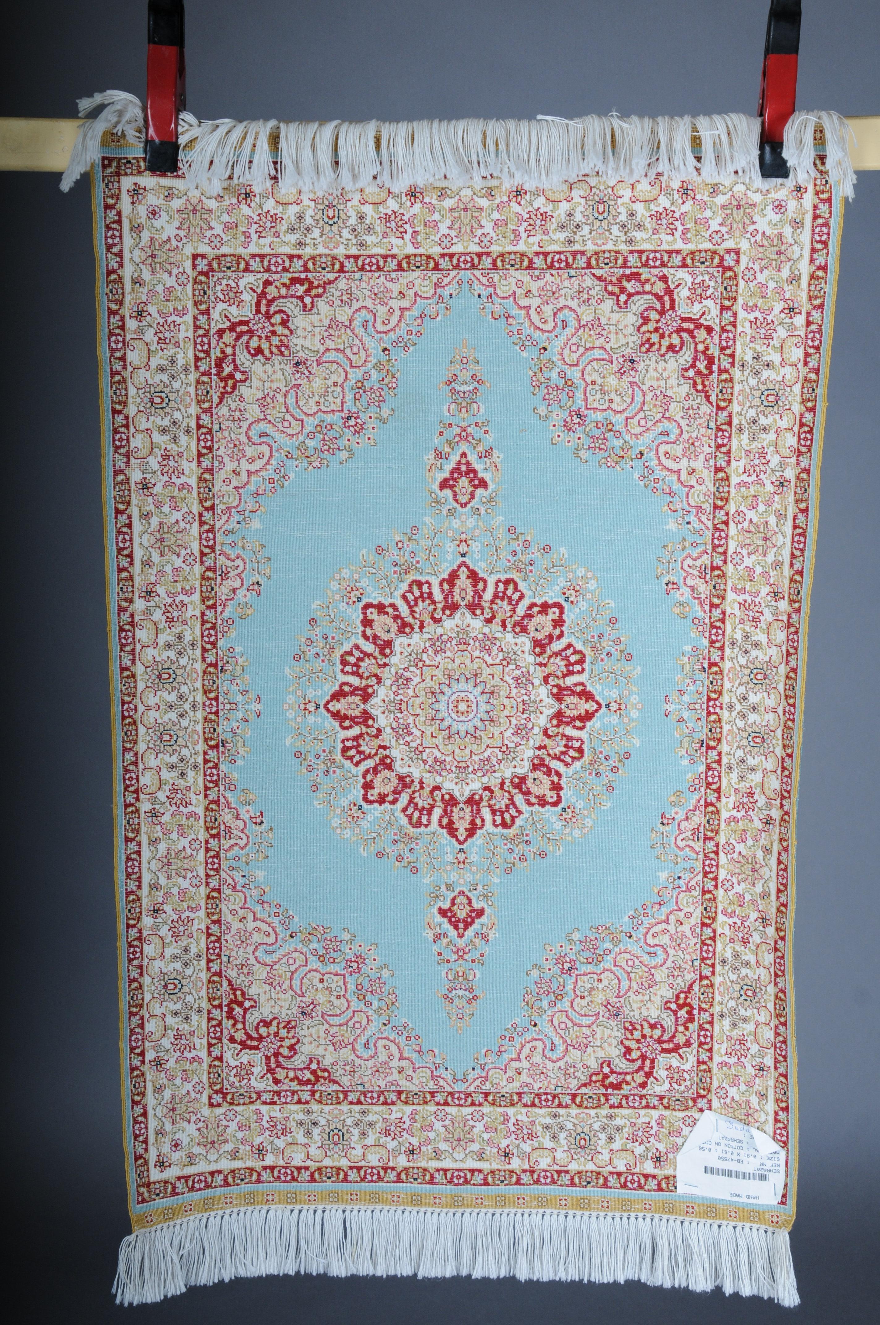 Anatolian prayer rug/tapestry cotton/silk, 20th century, signed For Sale 6