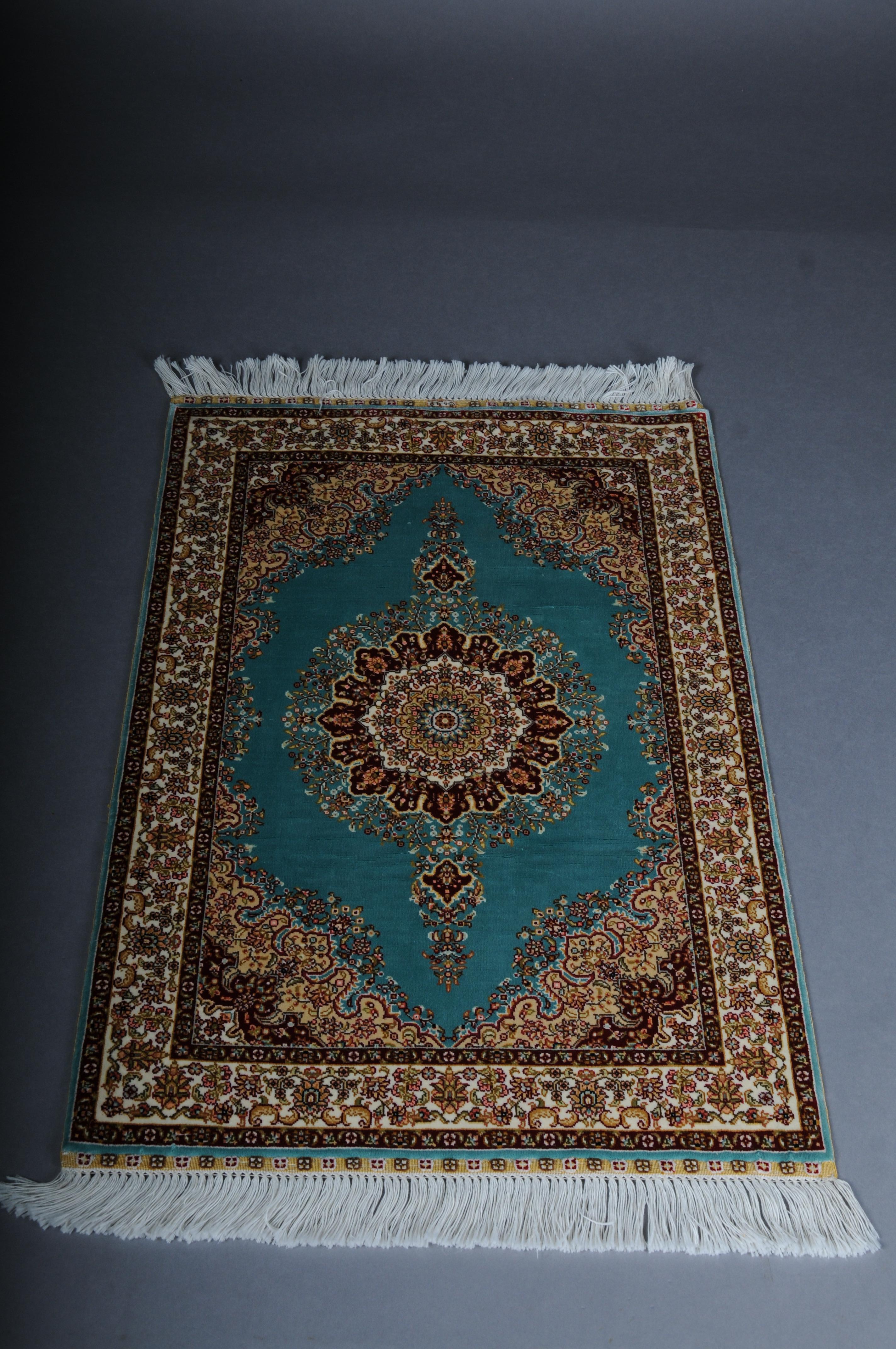 Anatolian prayer rug/tapestry cotton/silk, 20th century, signed For Sale 9