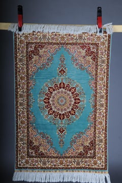 Anatolian prayer rug/tapestry cotton/silk, 20th century, signed