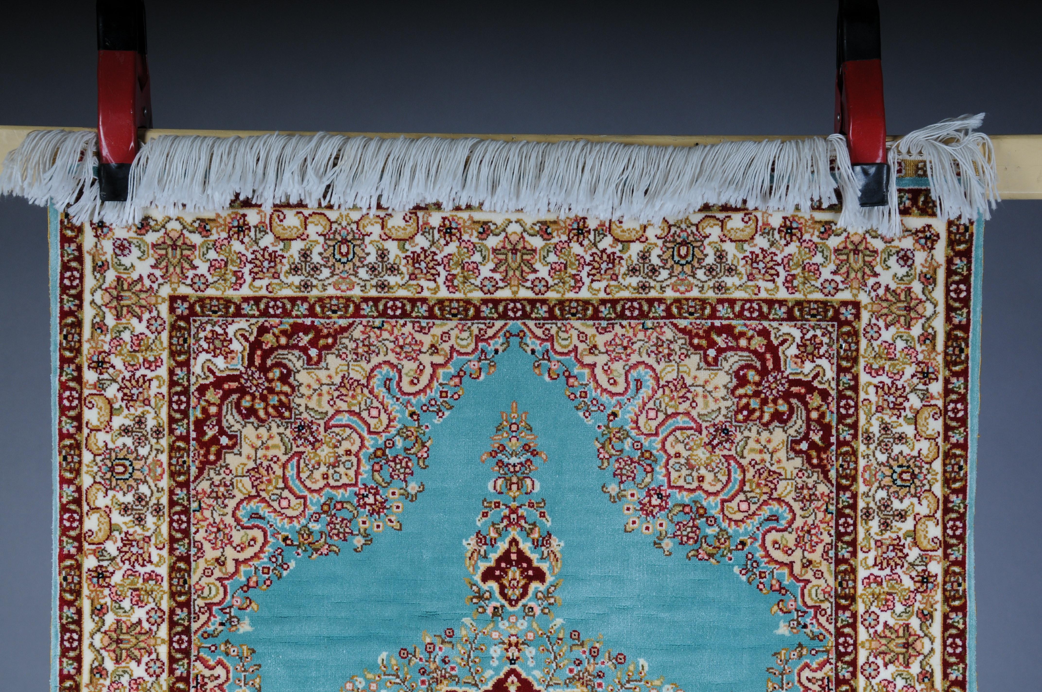 Turkish Anatolian prayer rug/tapestry cotton/silk, 20th century, signed For Sale