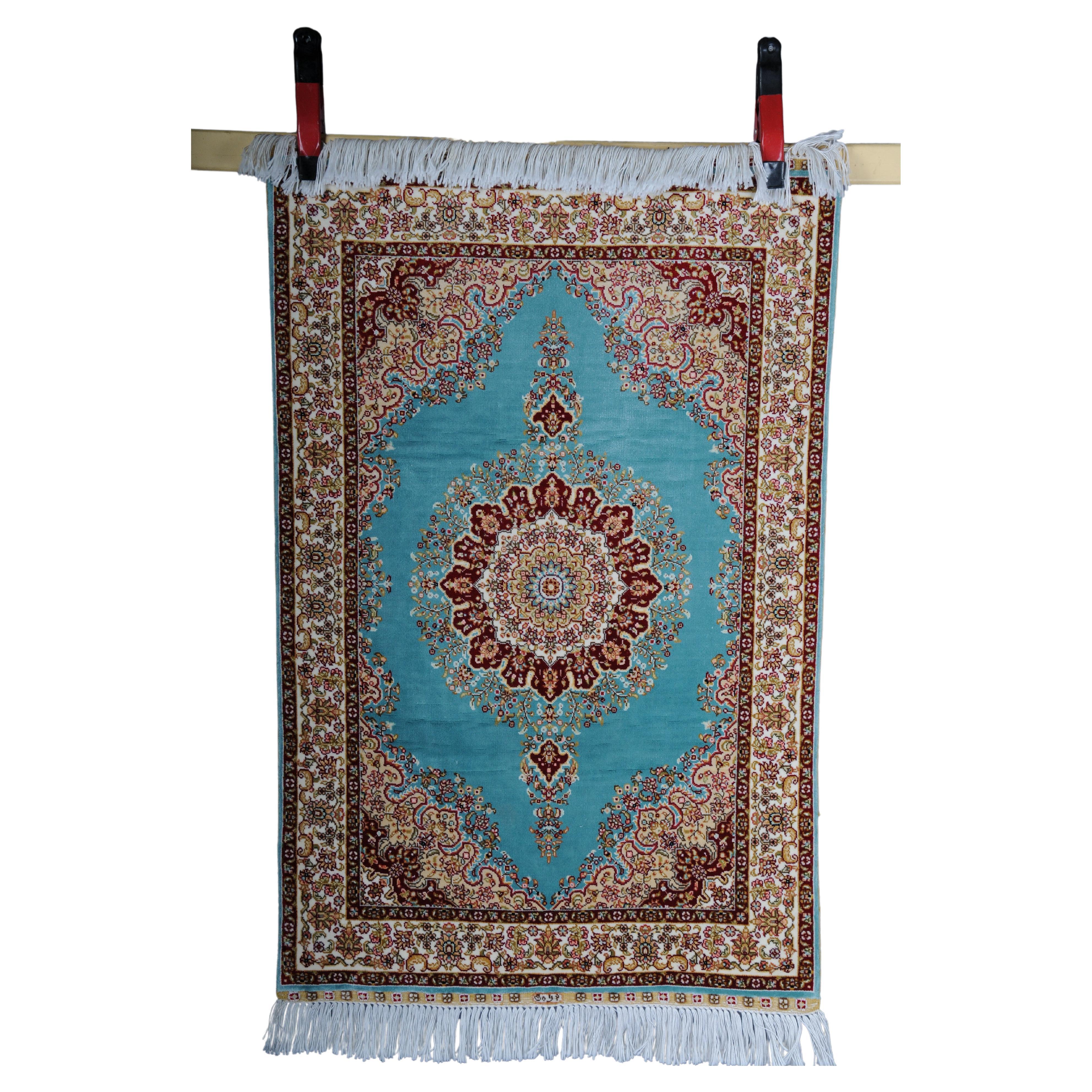 Anatolian prayer rug/tapestry cotton/silk, 20th century, signed For Sale