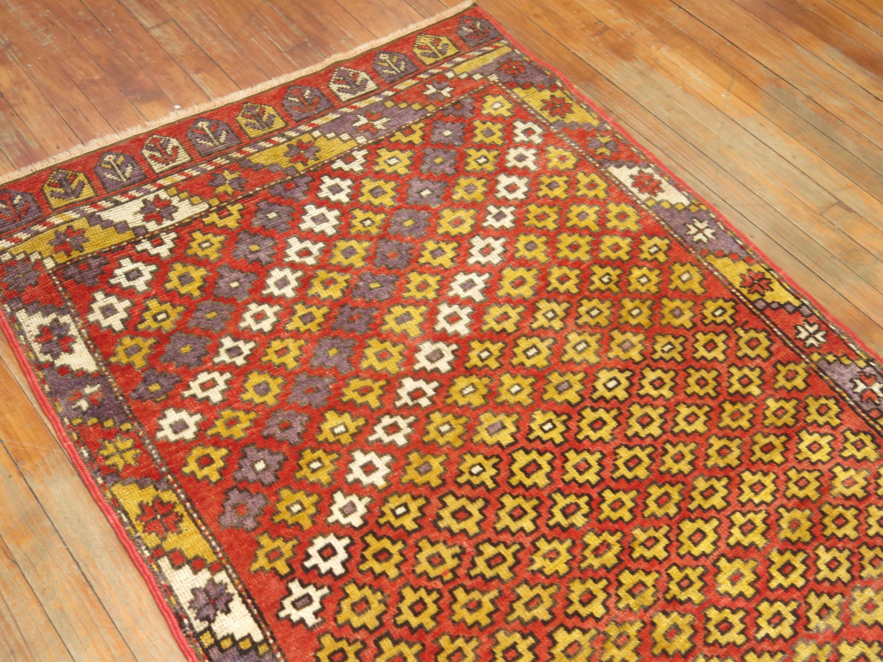 One of a kind decorative Vintage Turkish Anatolian rug.