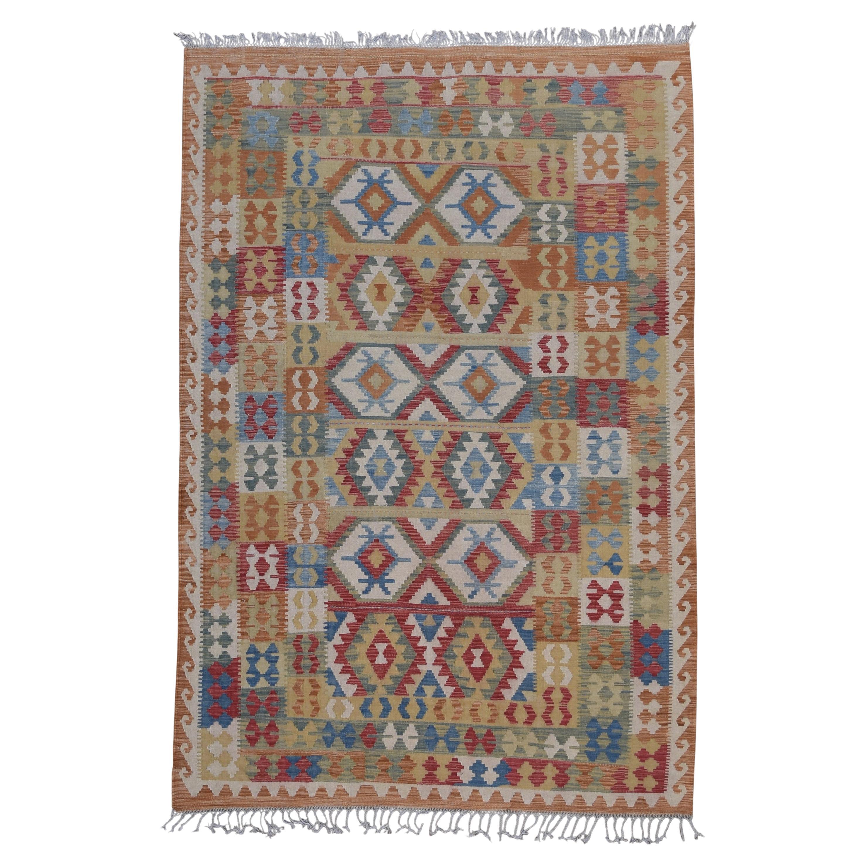 Anatolischer Wollkilim im Anatolischen Stil 6'6''x9'7''