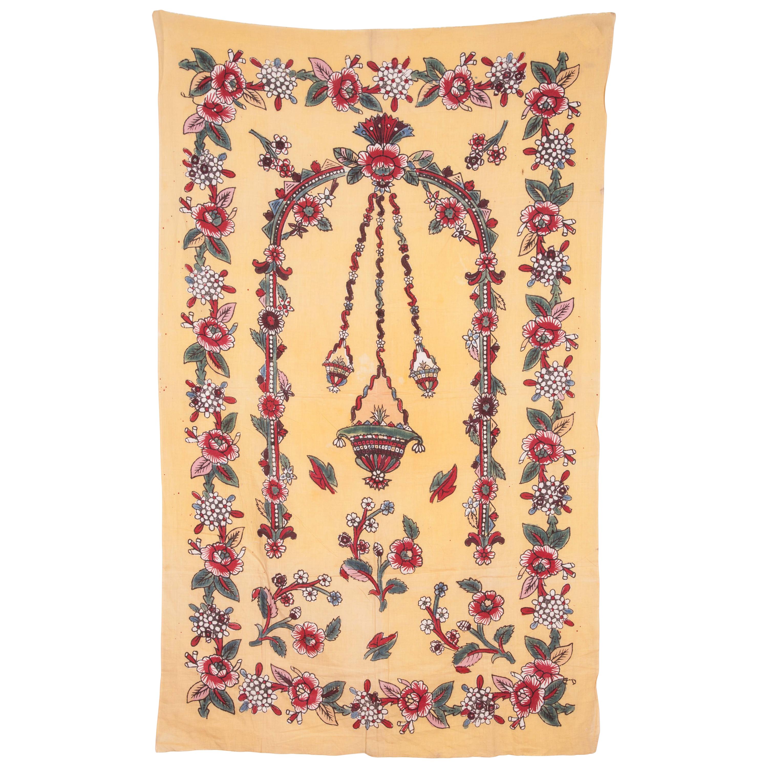 Anatolian Turkish Early 20th Century Hand Block Printed Textile