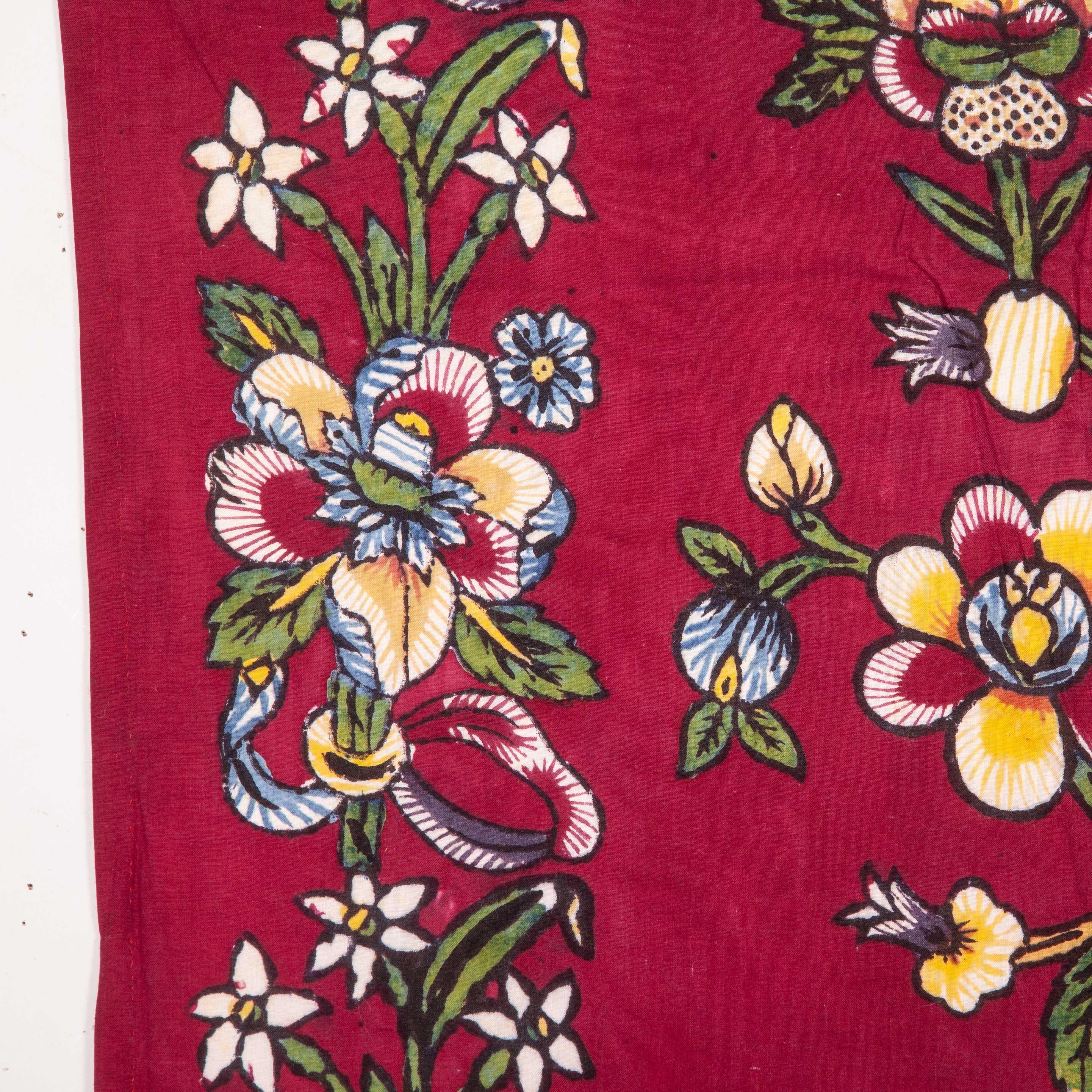 Kalamkari Anatolian Turkish Folk Art Block Printed and Painted Bokhce 'Wrapping Cloth'