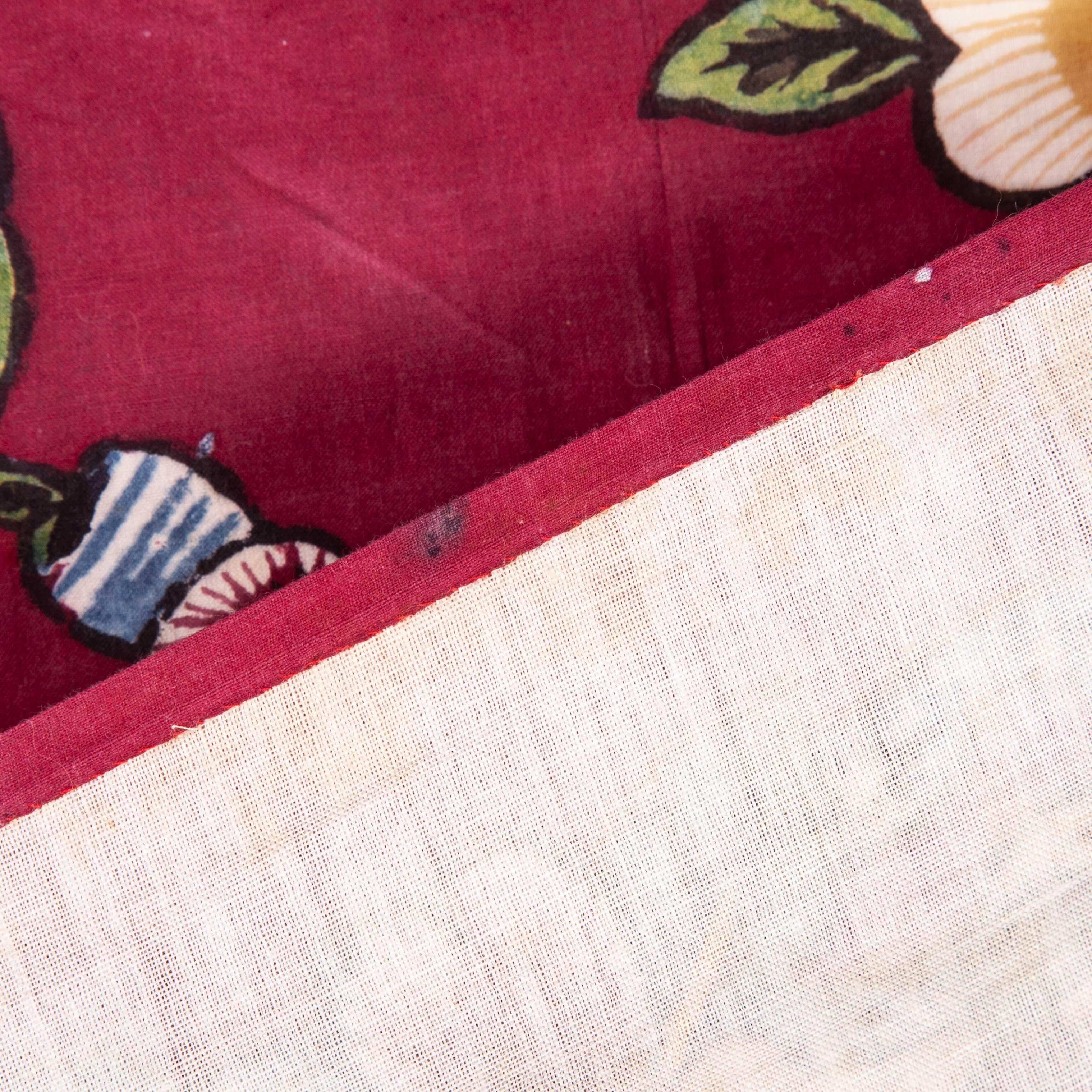 Cotton Anatolian Turkish Folk Art Block Printed and Painted Bokhce 'Wrapping Cloth'