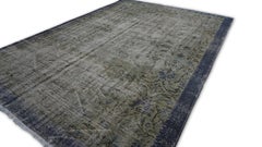 Anatolian Vintage Green and Blue Grey Wool Rug 6'10''x9'6''