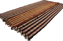 Anatolian Vintage Turkish Pompom Kilim Rug with Country Cottage Style