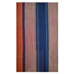 Vintage Anatolian Kelim with Old Yarn in Striking Earthy and Blue Tones