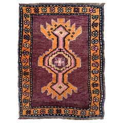 Anatolischer Yastik-Dorf Mini-Teppich - • Vintage Türkische Badematte / Fußmatte