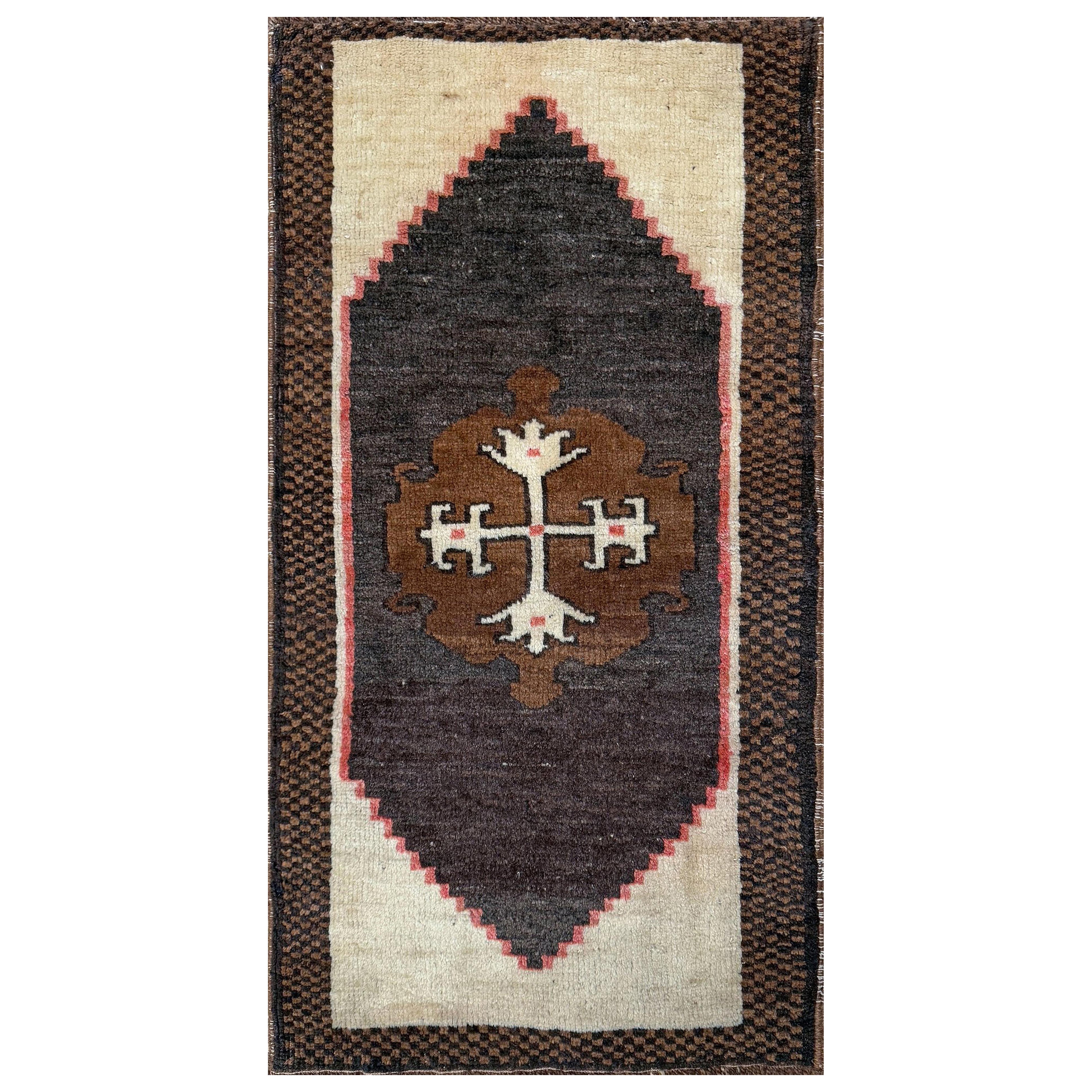 Tappeto Anatolian Yastik Village - Mini tappeto / zerbino turco vintage - 2′×3′ in vendita