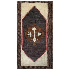 Anatolischer Yastik-Dorfteppich - • Türkischer Vintage Mini-Teppich / Fußmatte - • 2′×3′