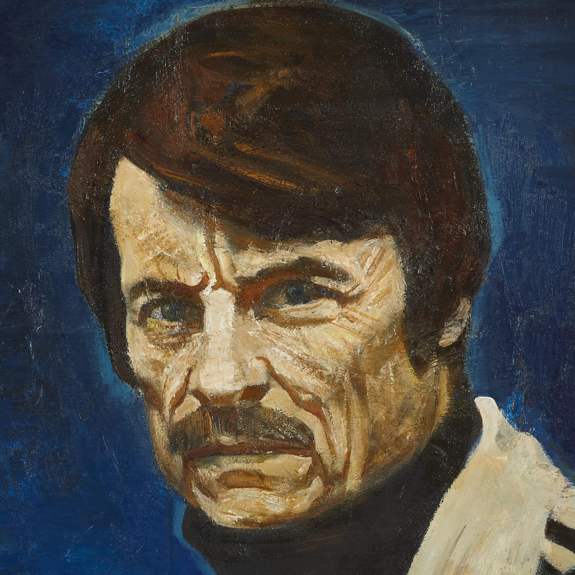 Russisches Ölporträt von Andrei Arsenevich Tarkovsky von A. Ivasenko (Schwarz), Portrait Painting, von Anatolii Ivasenko 