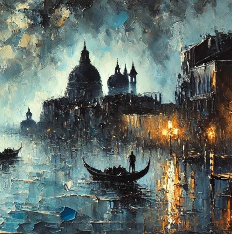 Recuerdos sobre Venecia, Impresión sobre lienzo Edición limitada de 50 por Anatolii Kozakov en venta 2