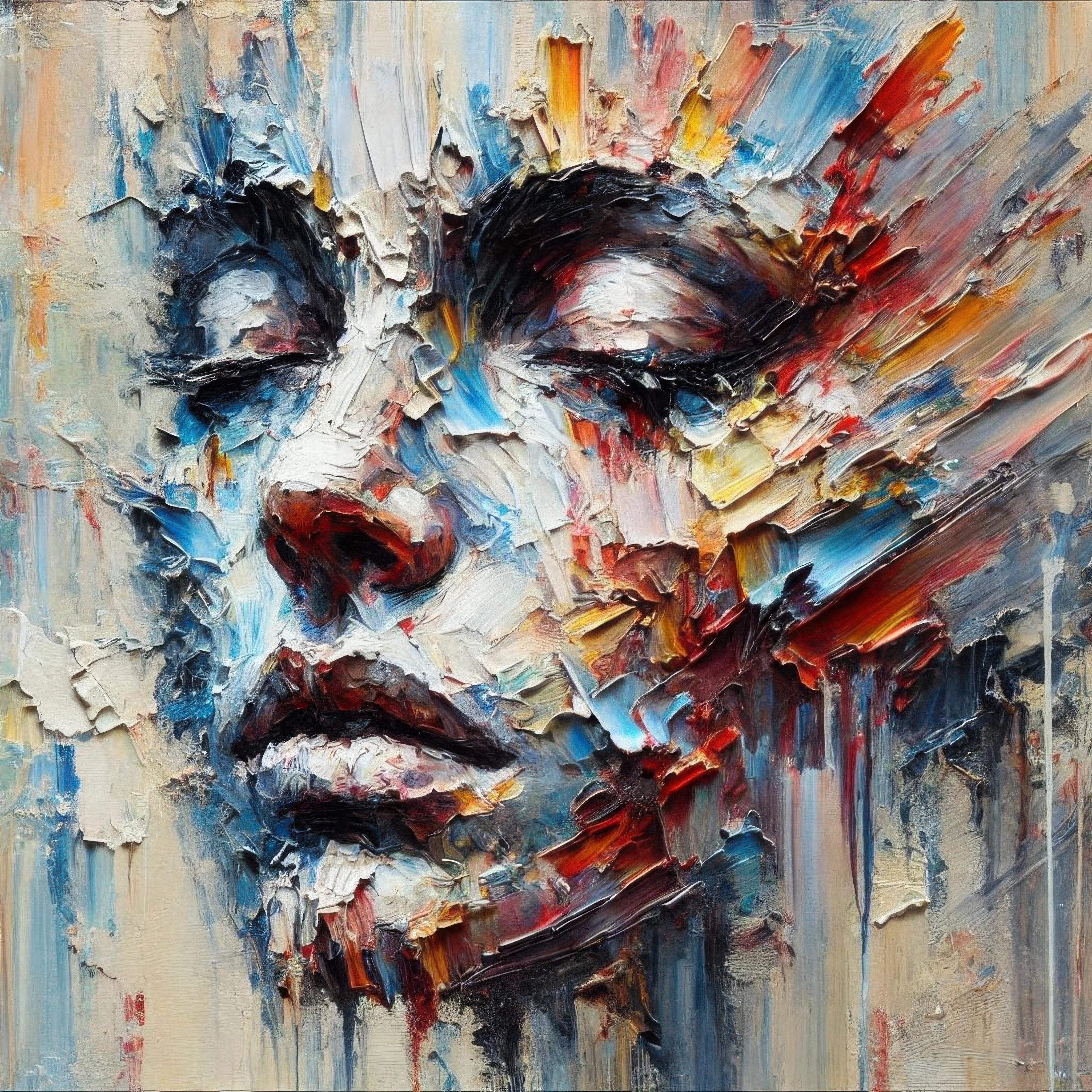 Esta impresión original se basa en la obra de arte digital del artista ucraniano suizo contemporáneo Anatolii Kozakov. 

Las pinceladas de textura expresiva y los colores tiernos muestran el estado de ánimo de la niña soñadora. 

Impresión sobre