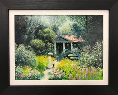 Lush Garden Original Oil Painting by 20th Century Russian Landscape Artist