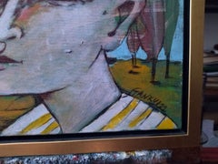 The Wilds - Figurative Painting Yellow Blue Brown White Red Black Pink