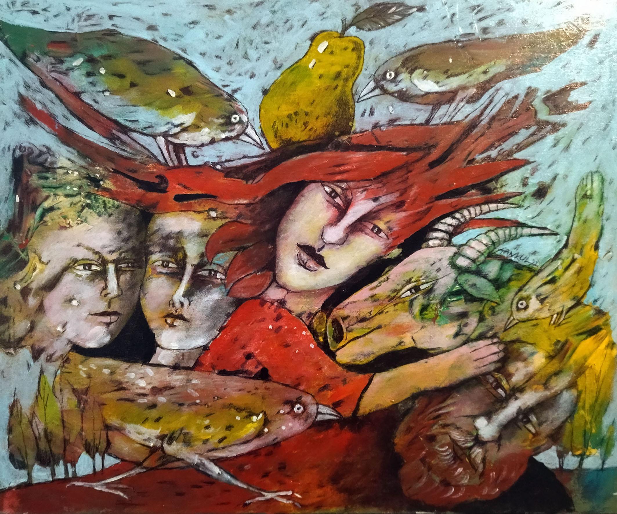 "Wilds" is a modern, figurative, abstract art line painting by Maestro Anatoliy Stankulov

The painting is unframed.

The vivid colors of his paintings bring emotion happiness, love and energy, represented by the vast creative power of his