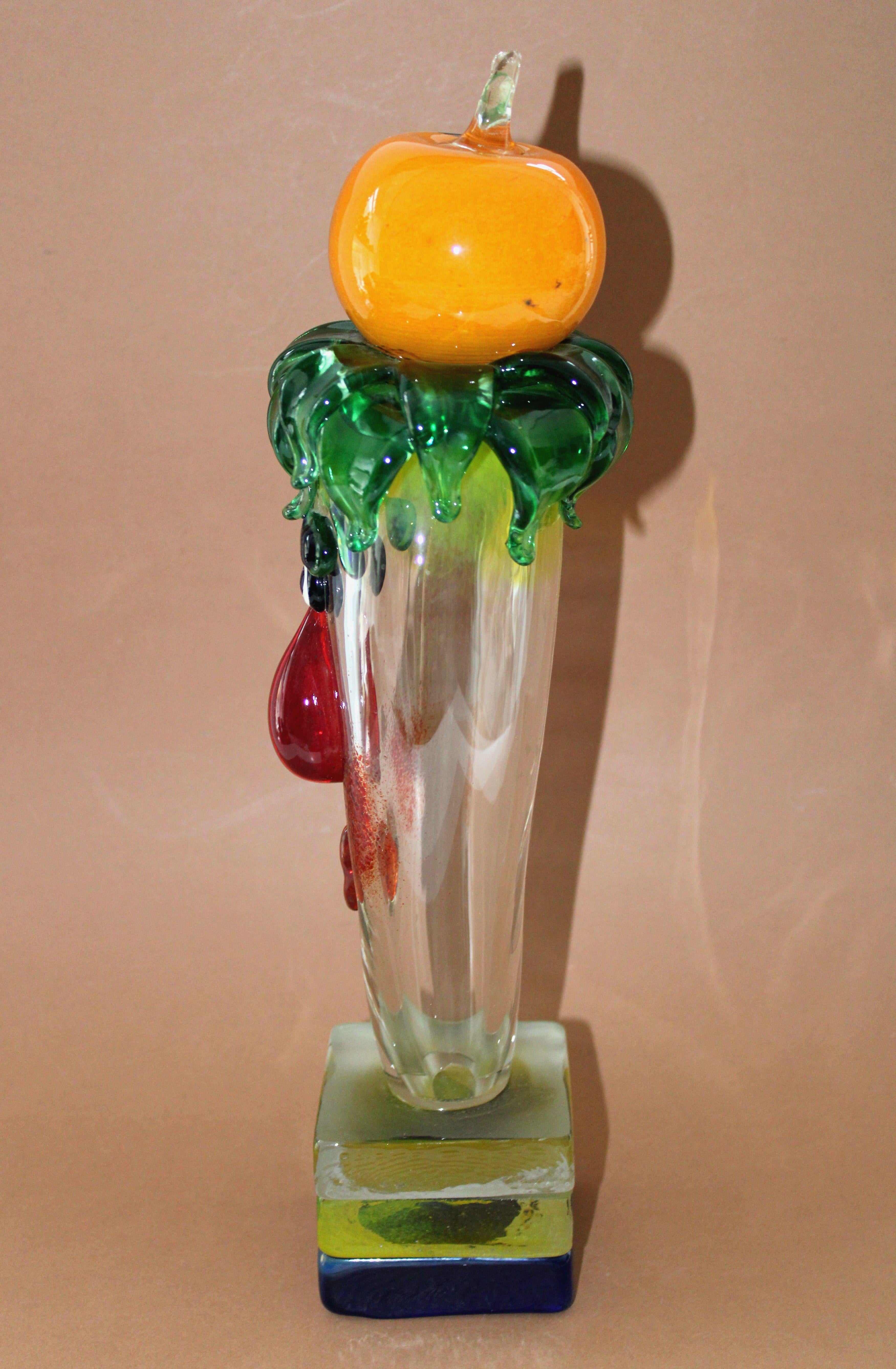 Glass sculpture Merkuce from the series The Italians 2008, glass, 37, 5x11x10 cm For Sale 11