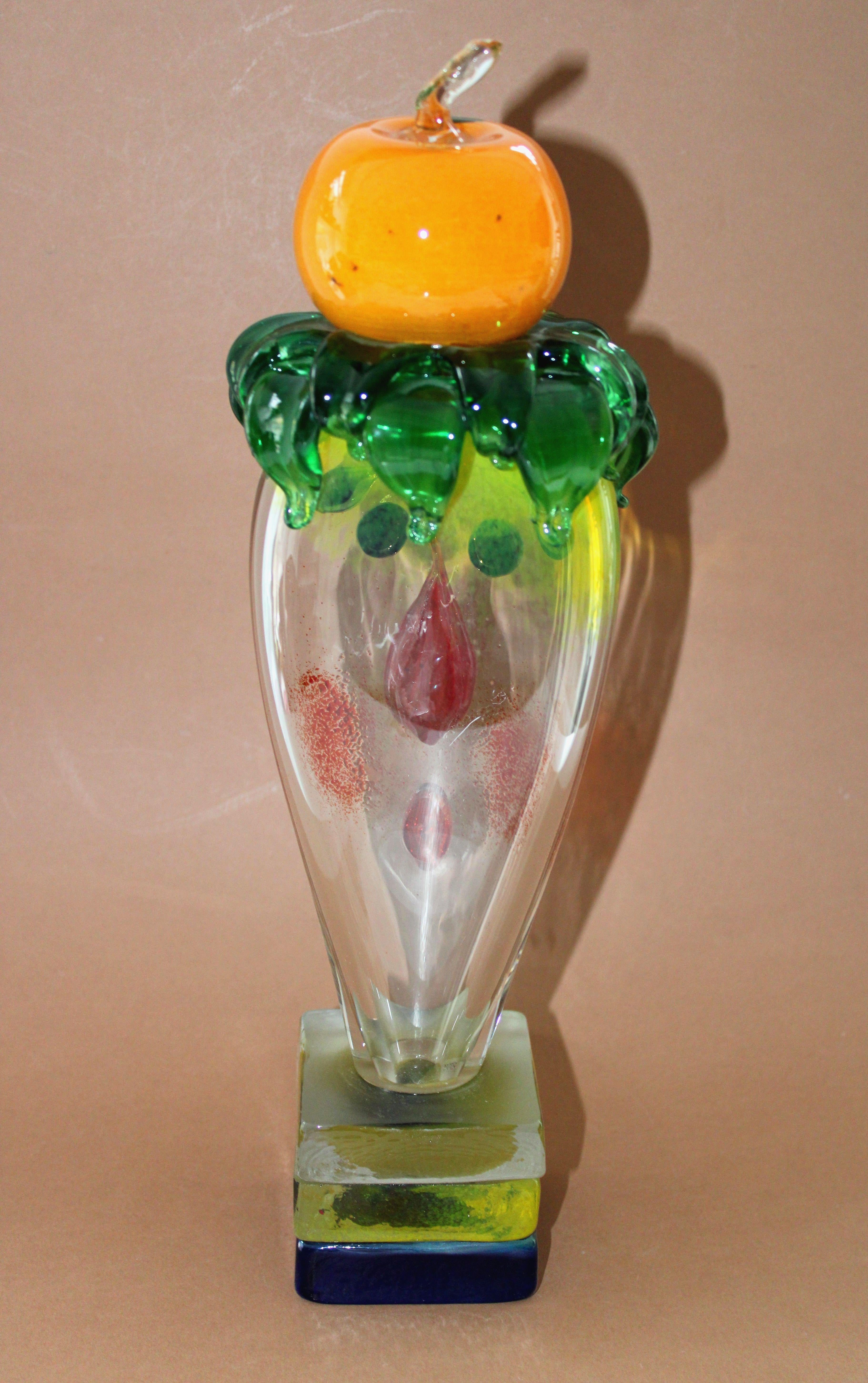 Glass sculpture Merkuce from the series The Italians 2008, glass, 37, 5x11x10 cm For Sale 12