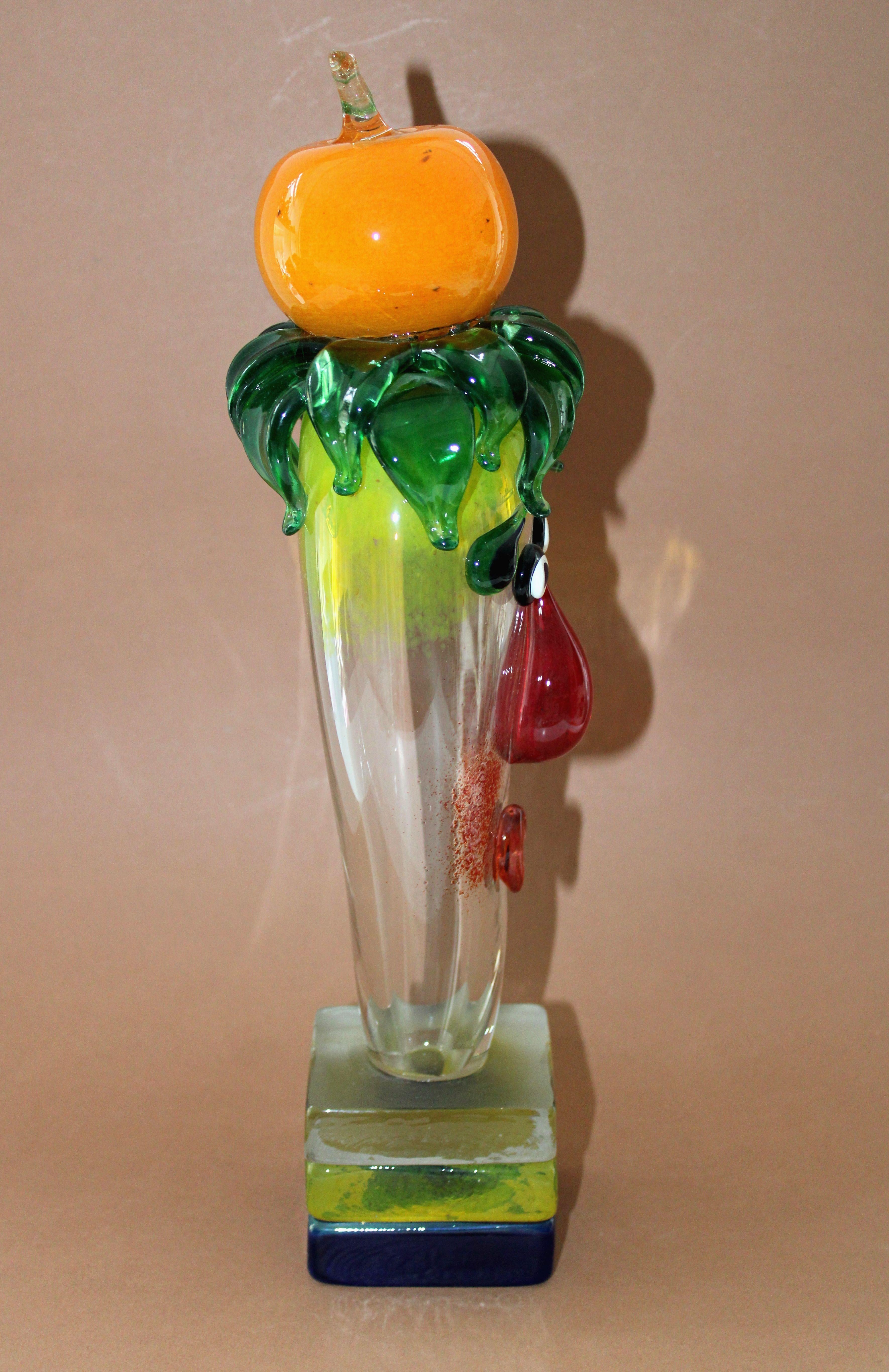 Glass sculpture Merkuce from the series The Italians 2008, glass, 37, 5x11x10 cm For Sale 13