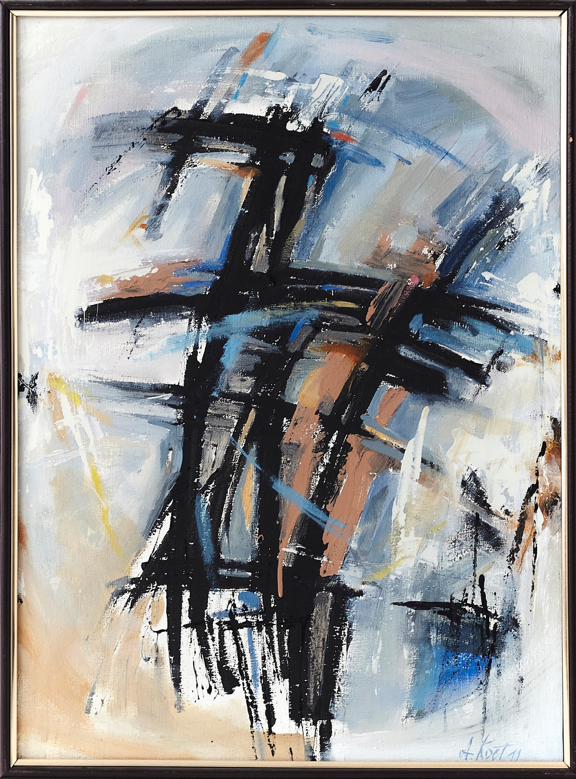 Anatoly Kost Abstract Painting – "Schneedunst"