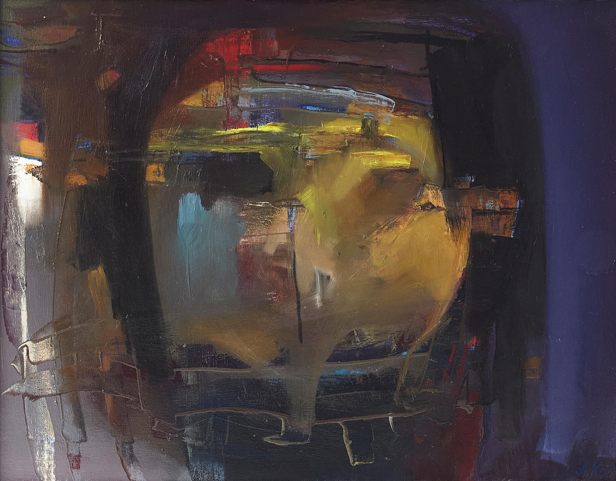 Anatoly Kost Triptych “Nirvana”
2014 y. Canvas.Oil. Painting 
Flat: 55/170 cm  Framed: 59/182 cm
Triptych “Nirvana” is a transformation of music on canvas, so it is accompanied by:Visiomix - Michal Oginski 