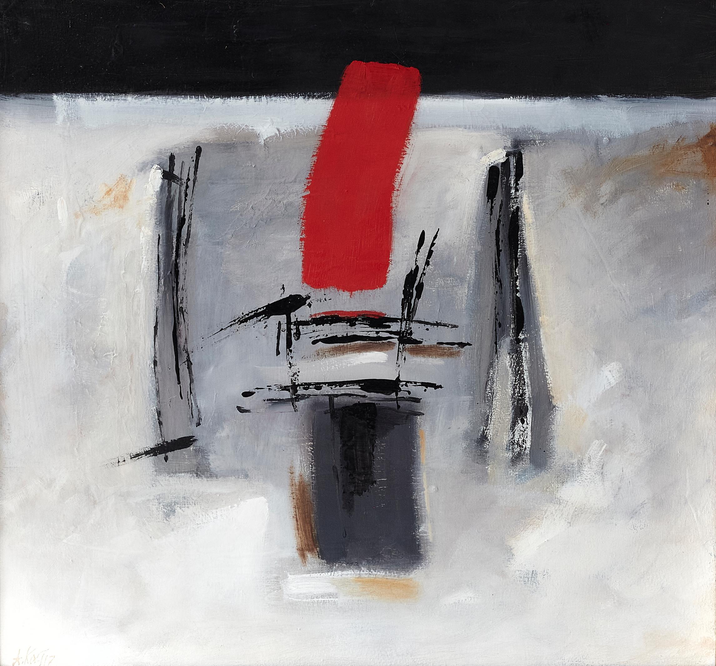 Tryptychon „Libertango in Achromatic Tones“ (Abstrakt), Painting, von Anatoly Kost