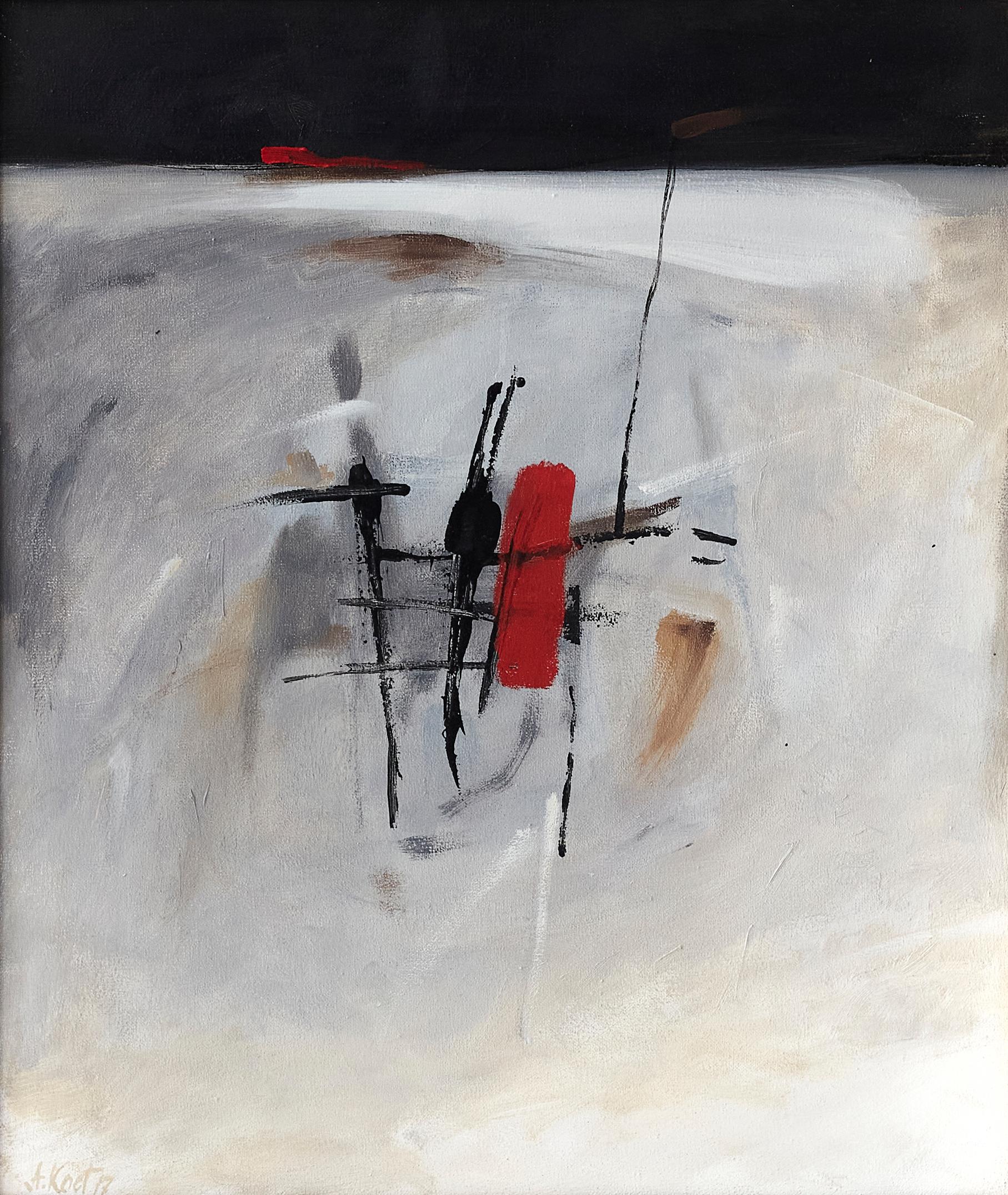 Tryptychon „Libertango in Achromatic Tones“ (Grau), Abstract Painting, von Anatoly Kost