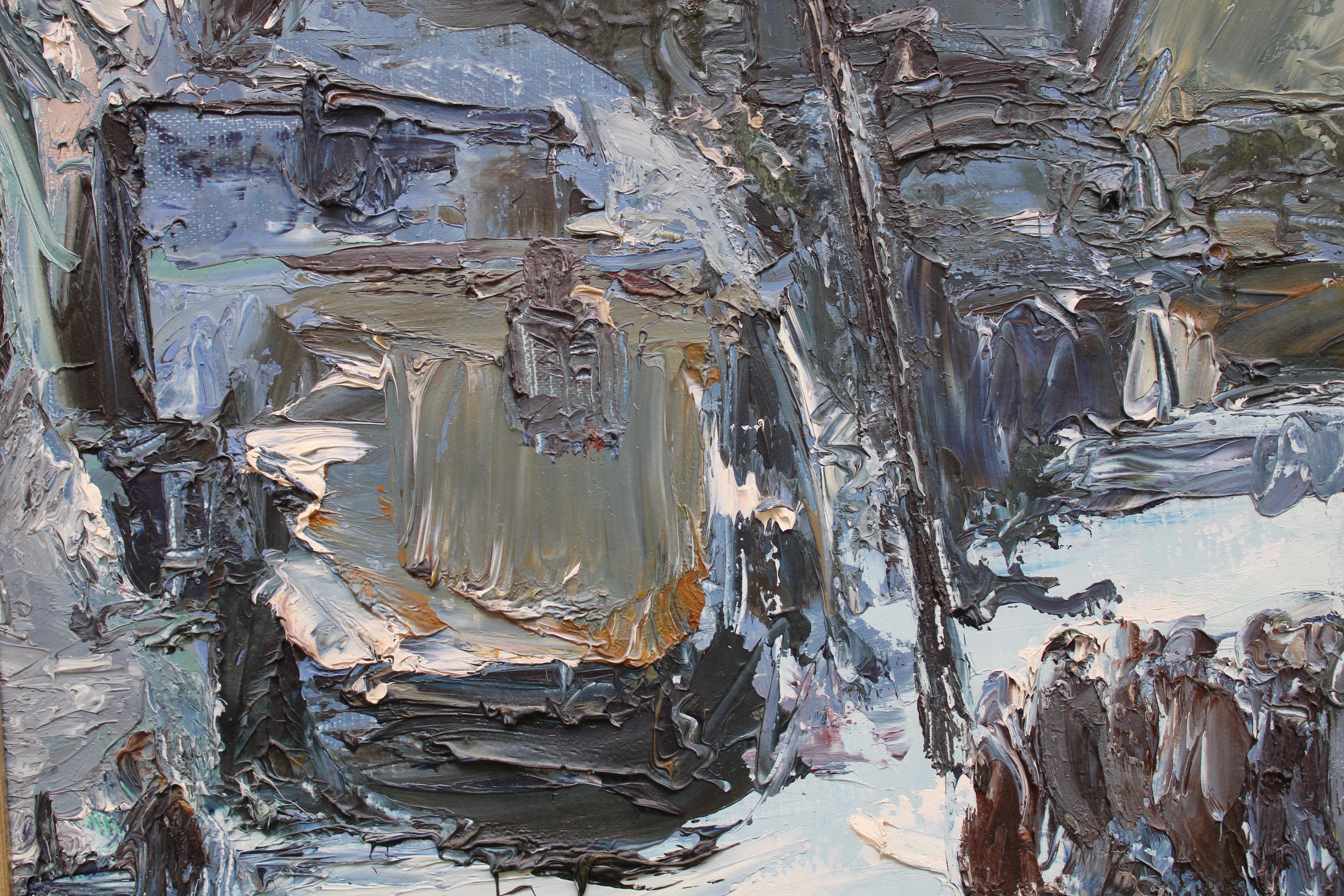 Paesaggio invernale. 1984, tela, olio, 60x80 cm in vendita 1