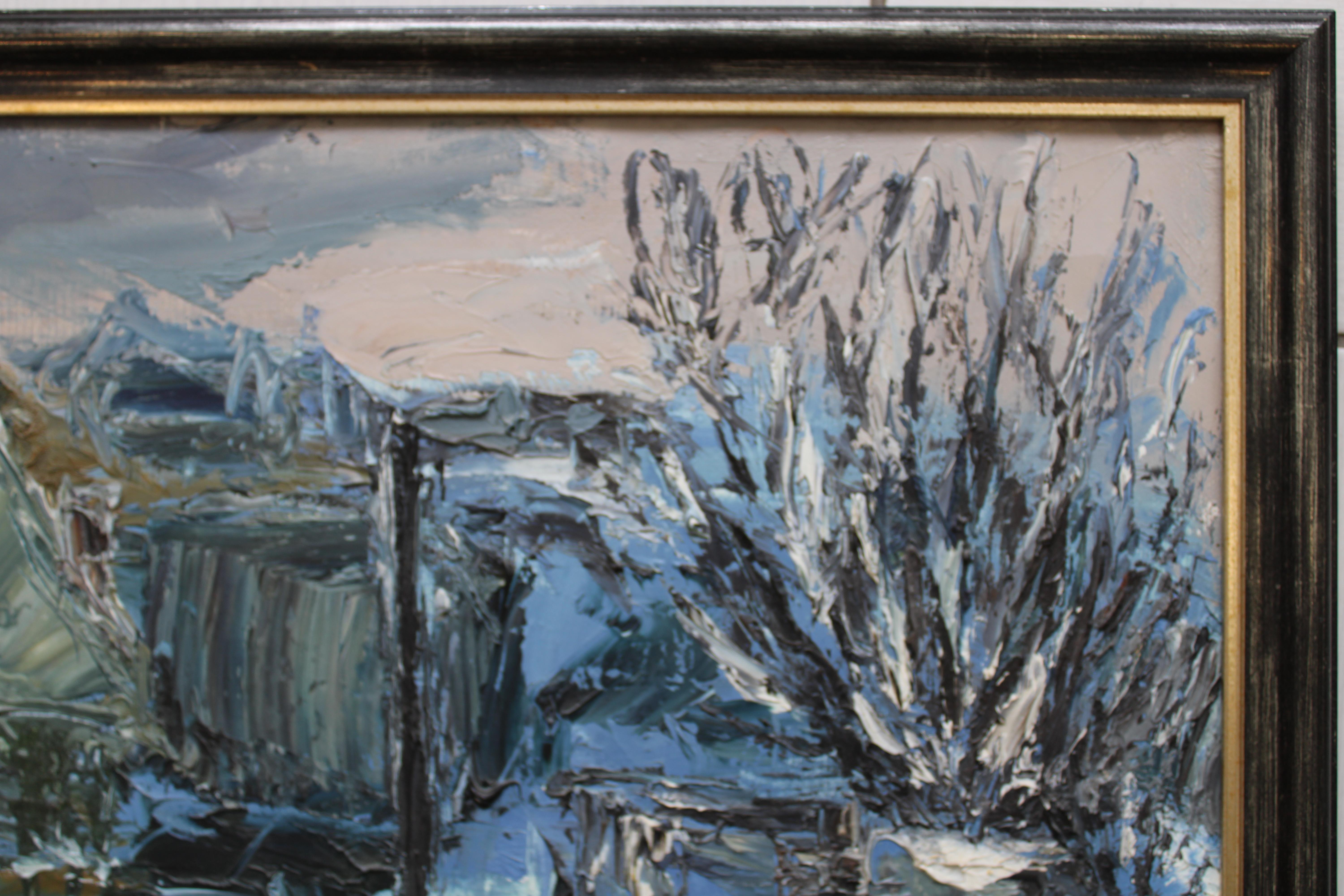 Paesaggio invernale. 1984, tela, olio, 60x80 cm in vendita 2