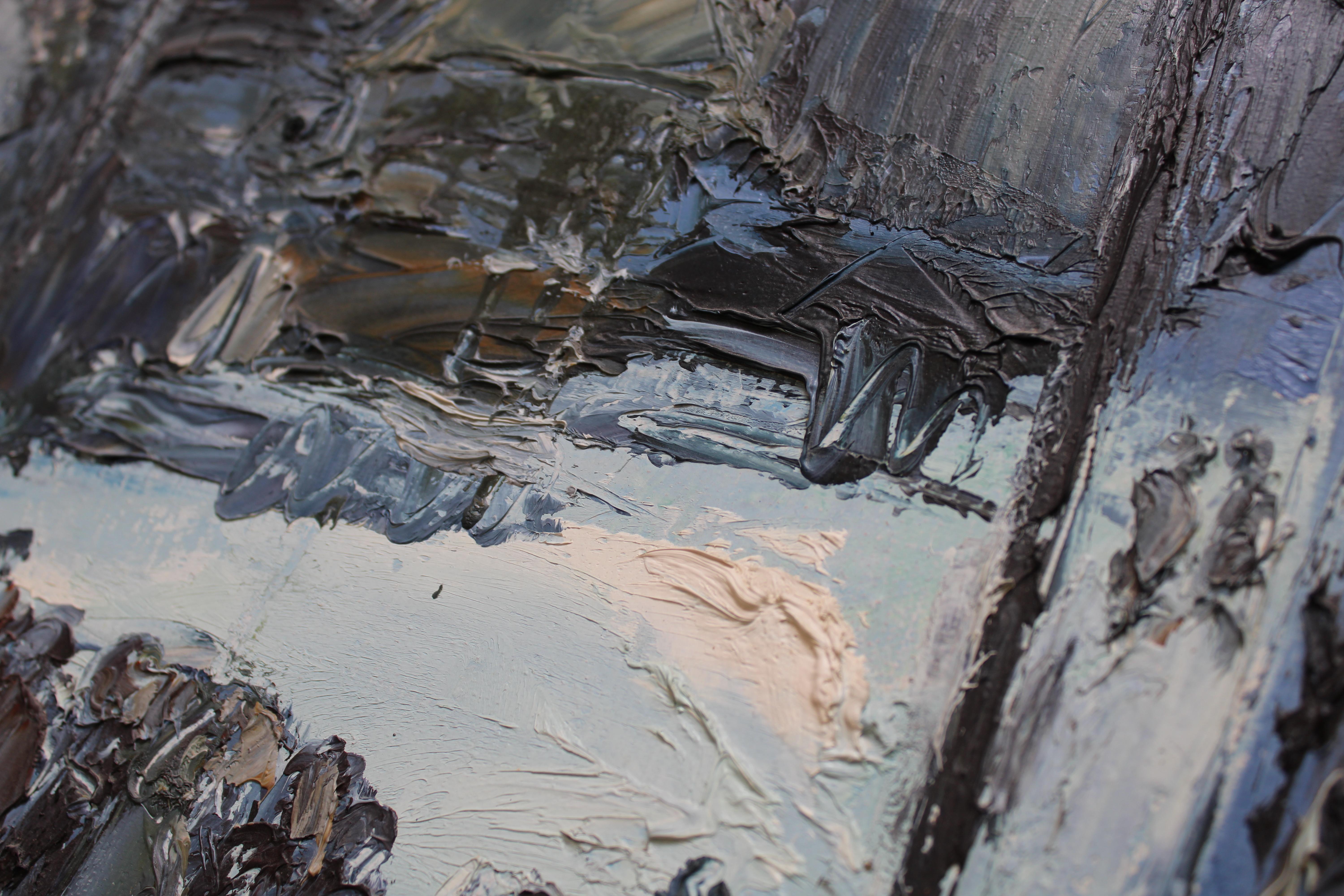 Paesaggio invernale. 1984, tela, olio, 60x80 cm in vendita 3