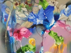 Aromas of Spring, Portrait, Flowers, Original oil Painting, Ready to Hang