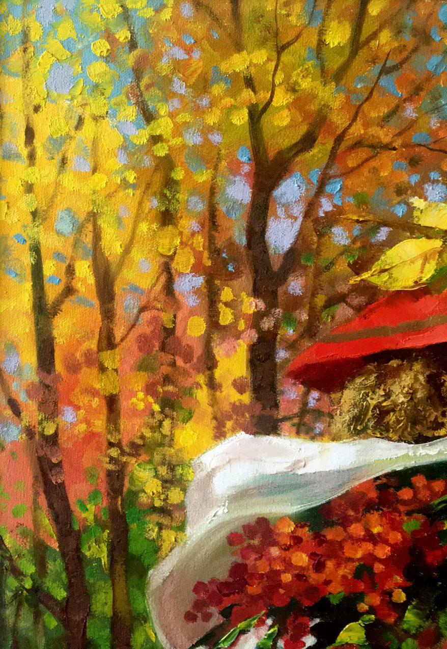 Autumn in the City, Figurative, Original oil Painting, Ready to Hang 3