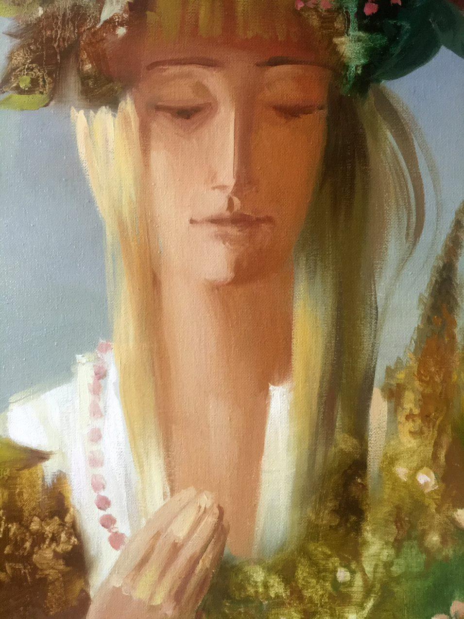 Autunno, Ritratto, Pittura a olio originale, pronta da appendere 1