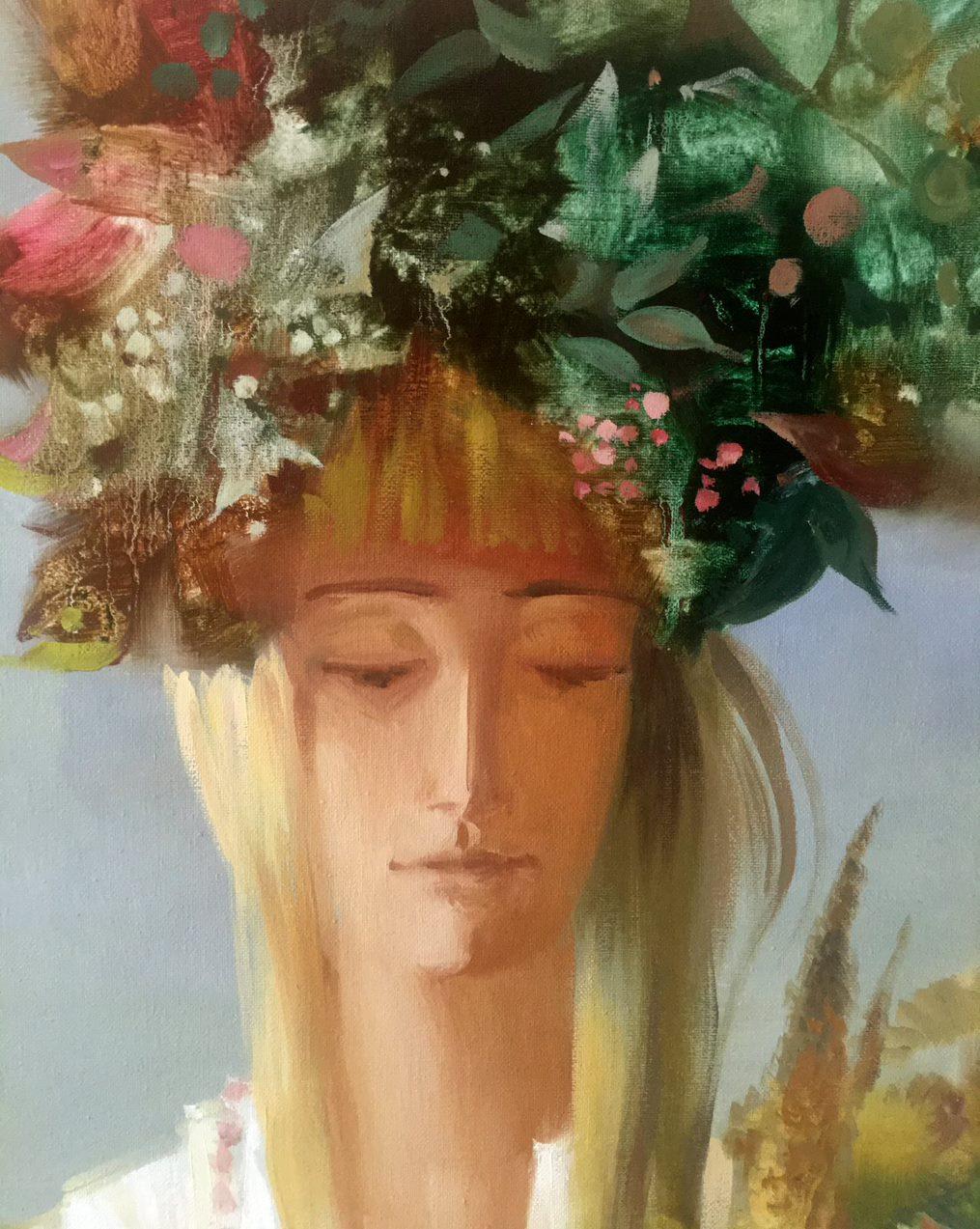 Autunno, Ritratto, Pittura a olio originale, pronta da appendere 4