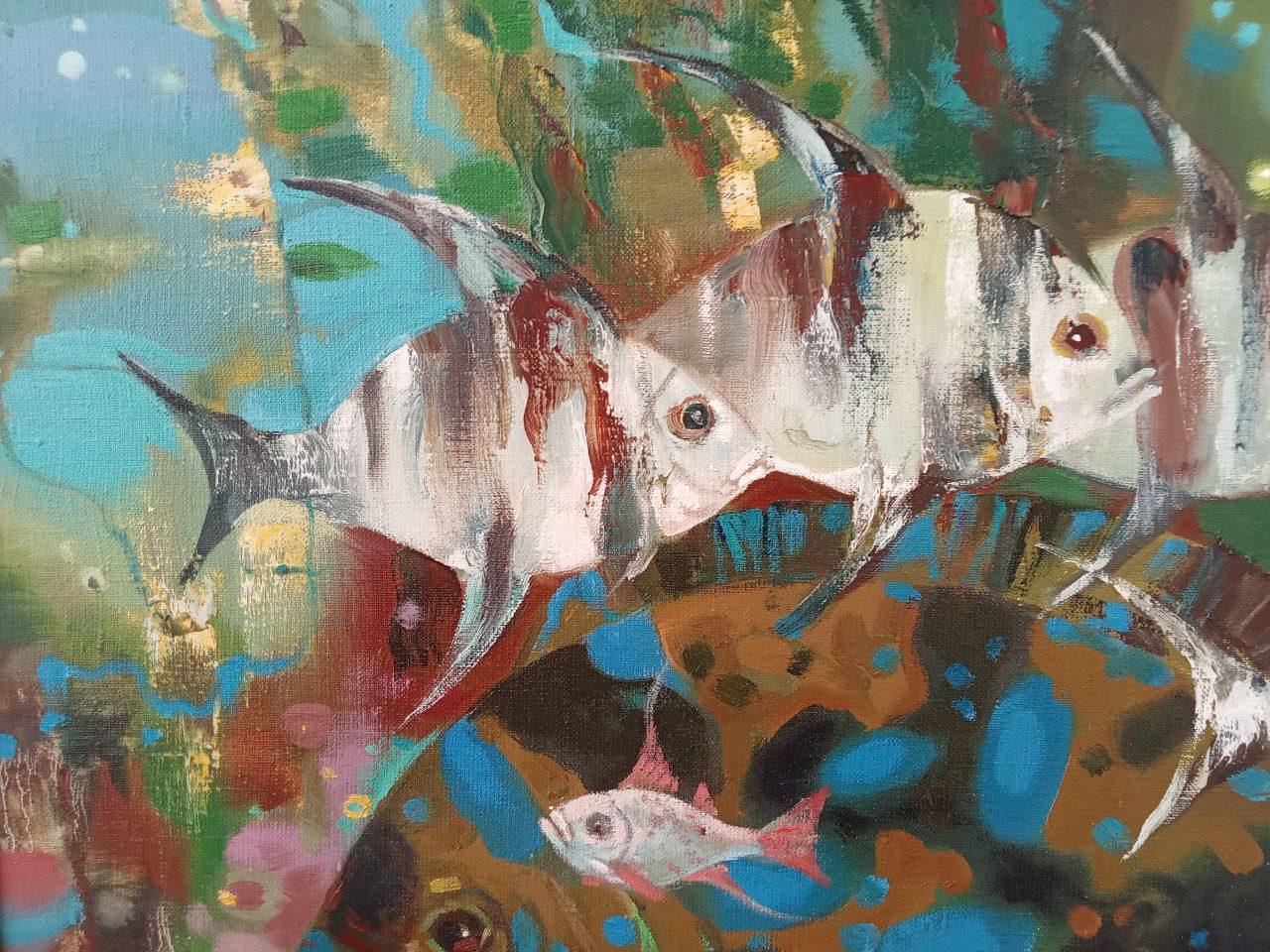 Big Fish, Original oil Painting, Ready to Hang For Sale 2