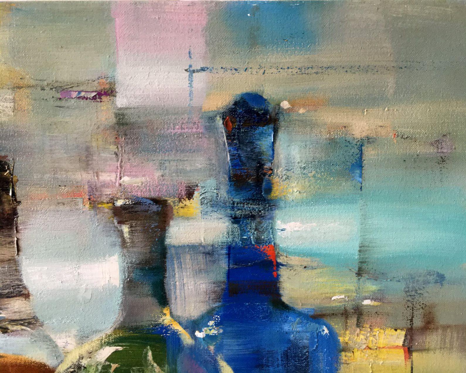 Bottles, Abstract Still Life, Original oil Painting, Ready to Hang 4