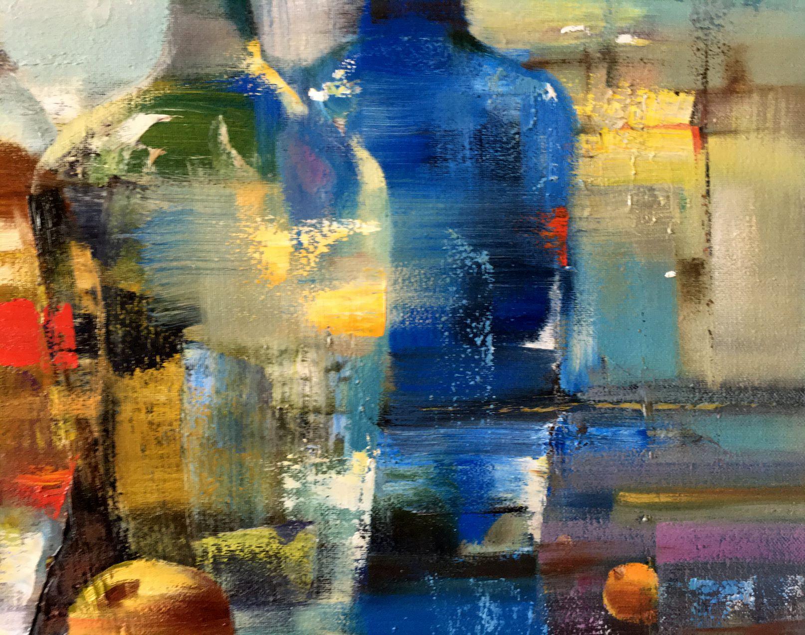 Bottles, Abstract Still Life, Original oil Painting, Ready to Hang 1