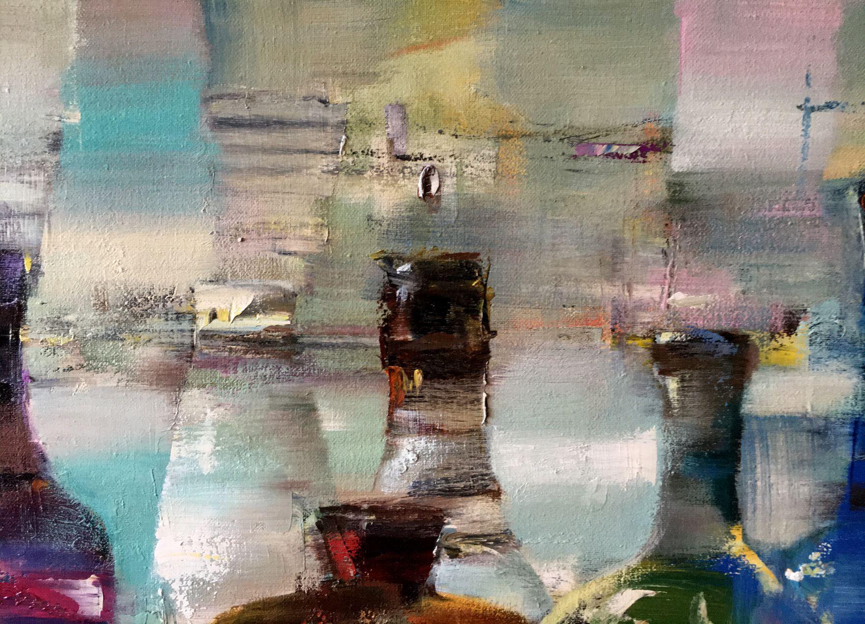 Bottles, Abstract Still Life, Original oil Painting, Ready to Hang 5
