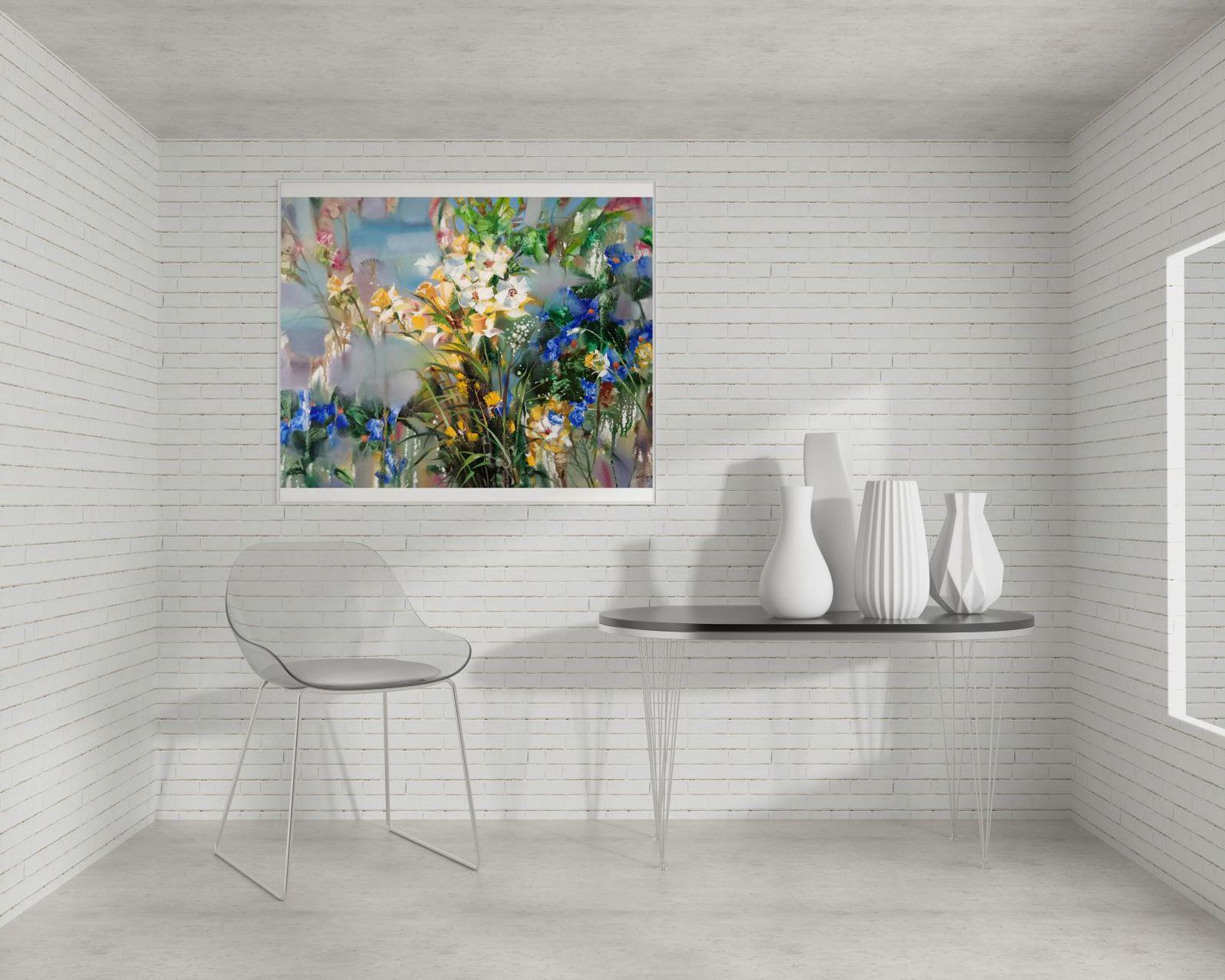 Breath of Spring, Flowers, Impressionism, Original oil Painting, Ready to Hang For Sale 5