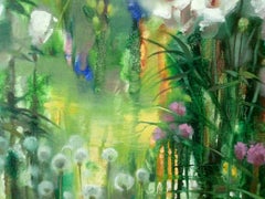 Breeze, Flowers, Impressionism, Original oil Painting, Ready to Hang