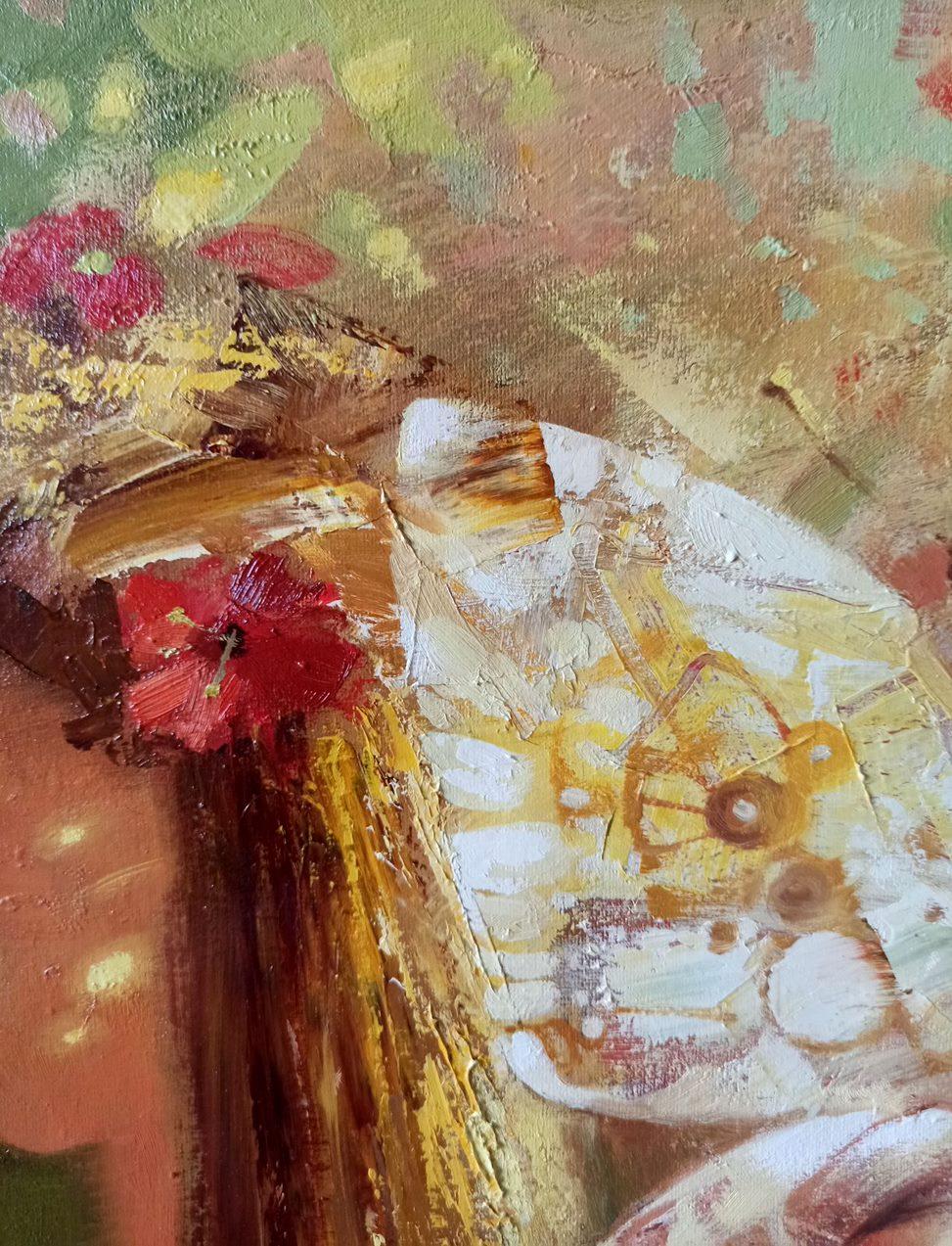 Mariposa, Retrato Artístico, Pintura al óleo original, Lista para colgar en venta 2