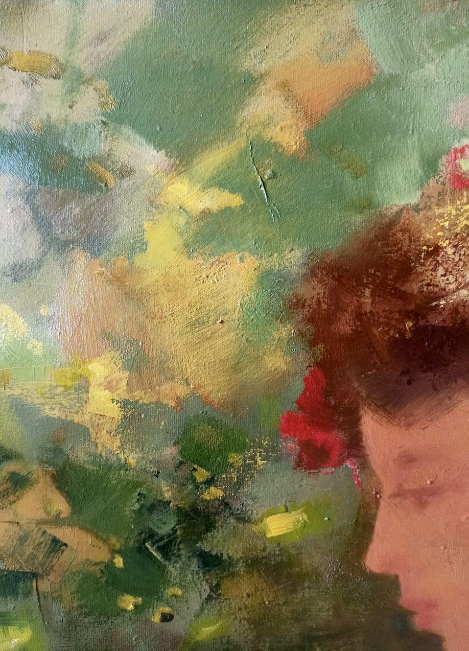 Mariposa, Retrato Artístico, Pintura al óleo original, Lista para colgar en venta 3