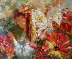 Butterfly, Portrait Art, Original oil Painting, Ready to Hang