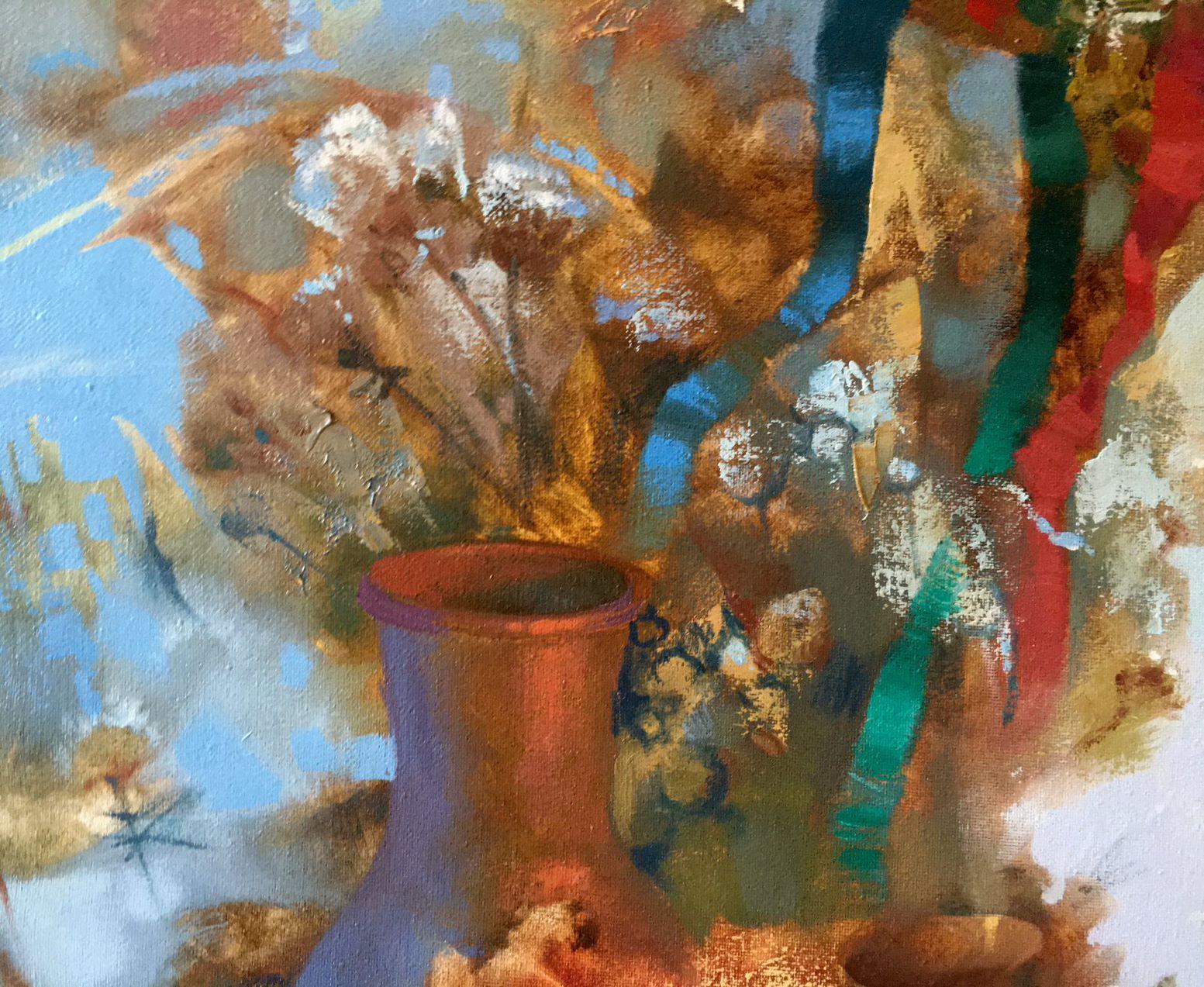 Natale, Pittura a olio originale, pronta da appendere in vendita 1