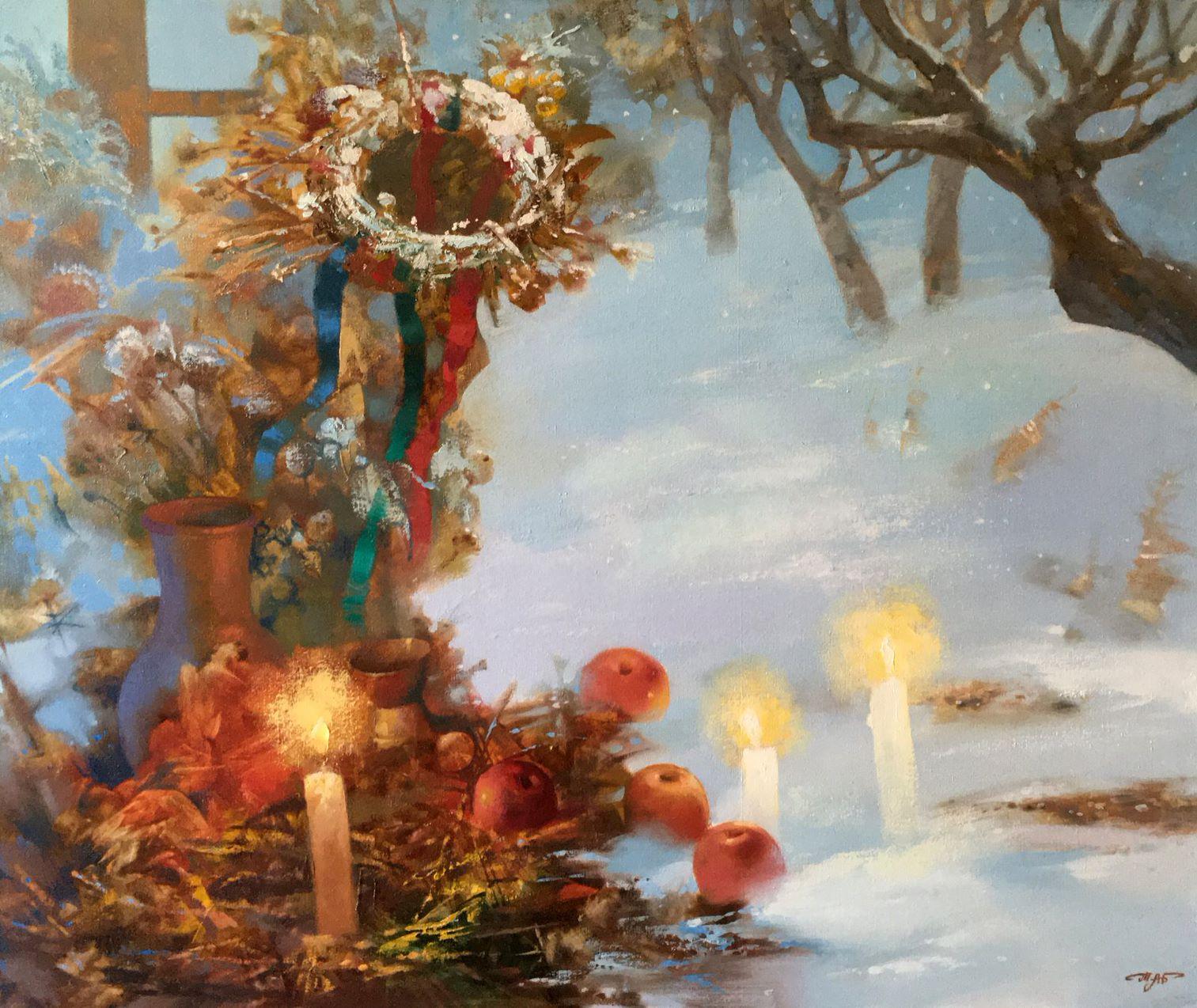Still-Life Painting di Anatoly Tarabanov - Natale, Pittura a olio originale, pronta da appendere