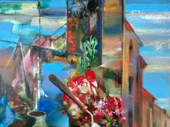 City View, Abstract Art, Original oil Painting, Ready to Hang
