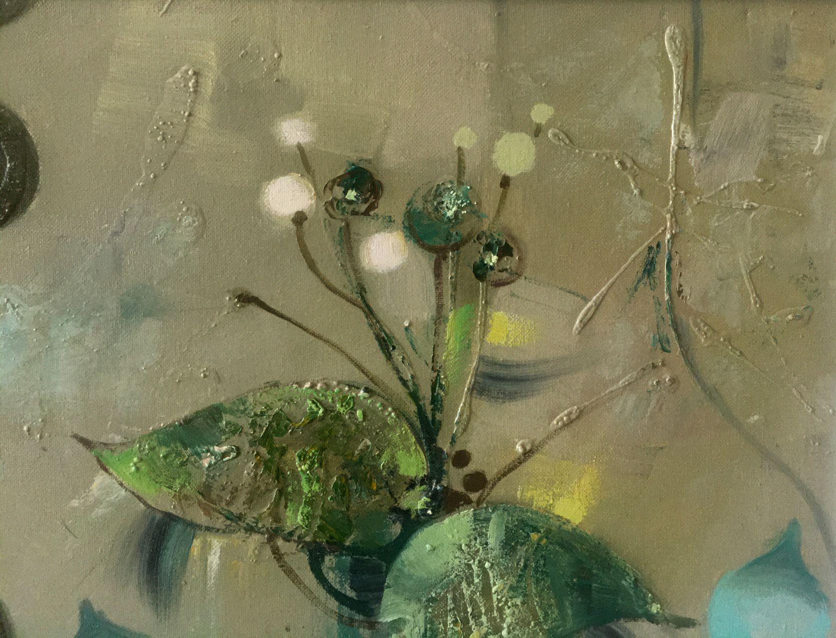 Comporre, Figurativo, Pittura ad olio originale, Pronto da appendere in vendita 2