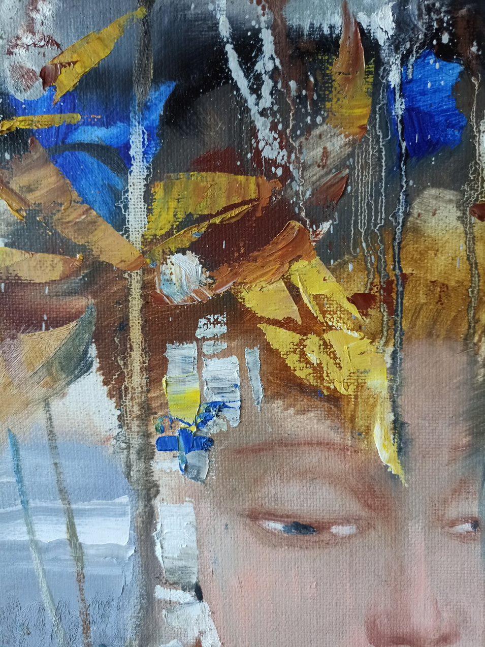 Artista: Anatoly Borisovich Tarabanov
Lavoro: Pittura a olio originale, opera d'arte fatta a mano, unica nel suo genere 
Mezzo: Olio su tela 
Anno: 2019
Stile: Ritratto astratto
Titolo: Composizione
Dimensioni: 27,5
